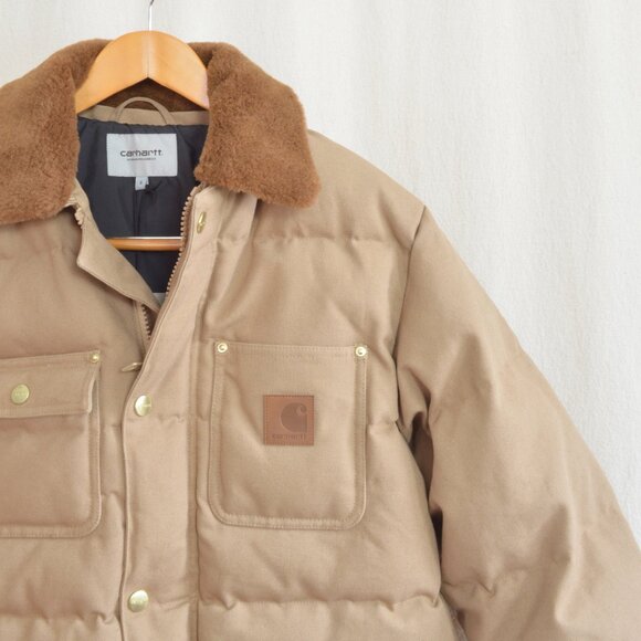 Carhartt WIP Rayley Jacket Peanut new with tags size men's small cotton puffer - Picture 3 of 4